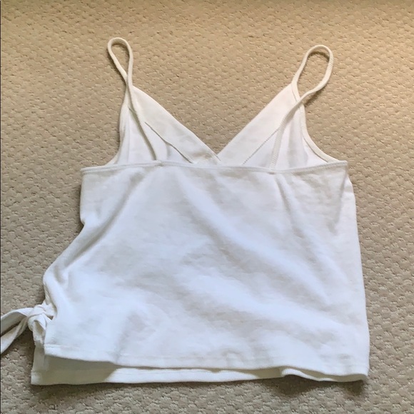 HOST PICK White Button Tank Top with Tie - Picture 3 of 4
